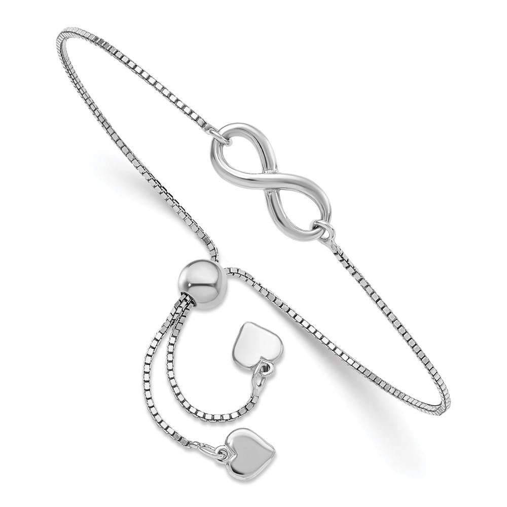Distinctive Sterling Silver Polished Infinity Adjustable Bracelet