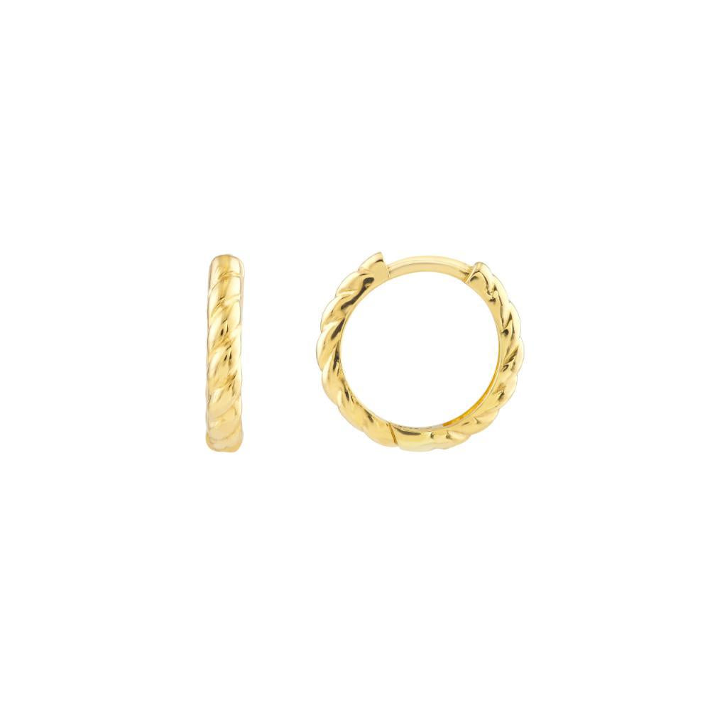 HAWLEY ST Small Ribbed Polished Hoops