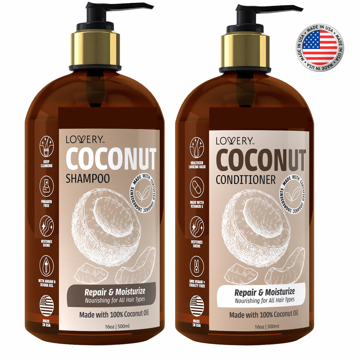 Lovery Coconut Shampoo & Conditioner Gift Size 2 Pieces