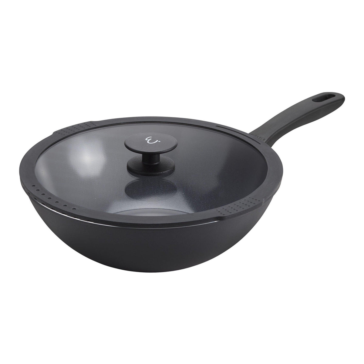 Henckels Nola by Emeril 11" Ceramic Nonstick Wok w/ Lid Black