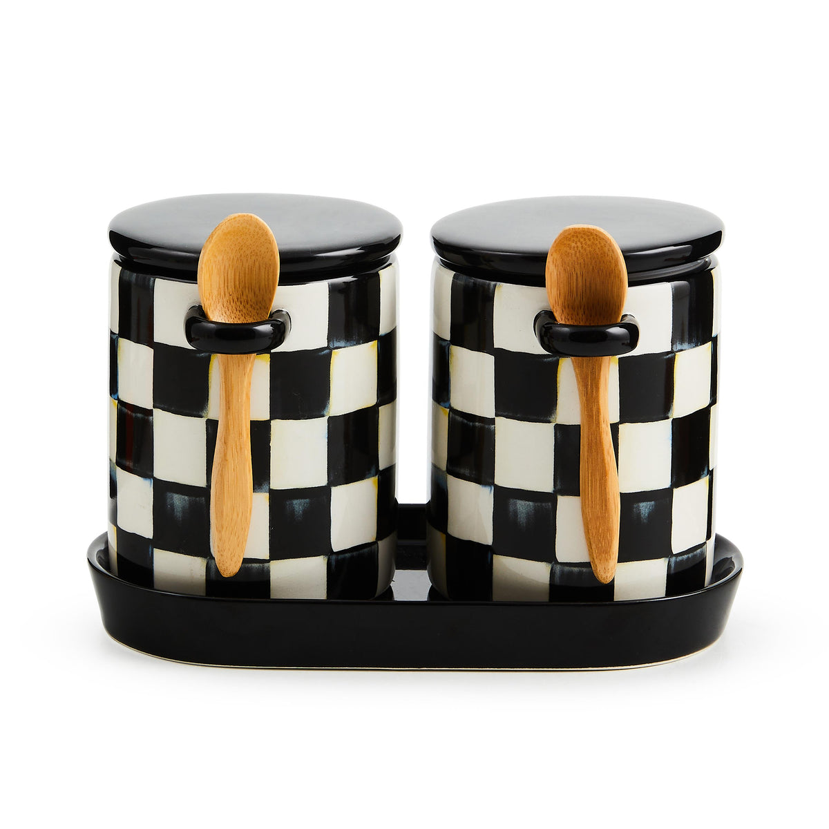 MacKenzie-Childs Rosy Check Farmhouse Canister, Set of 2