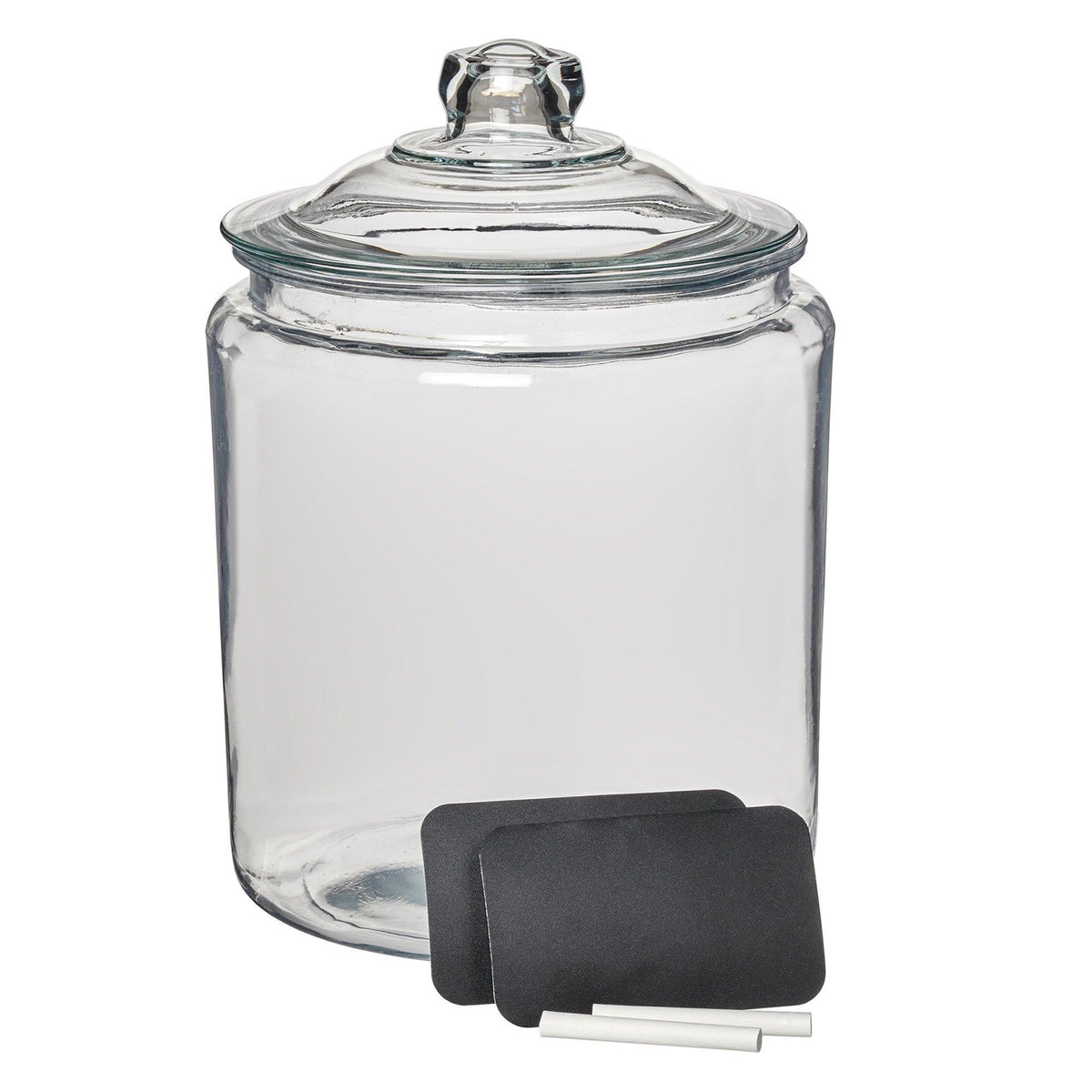 Anchor Hocking 2 Gallon Heritage Hill Glass Jar w/ Lid/Chalk/Labels