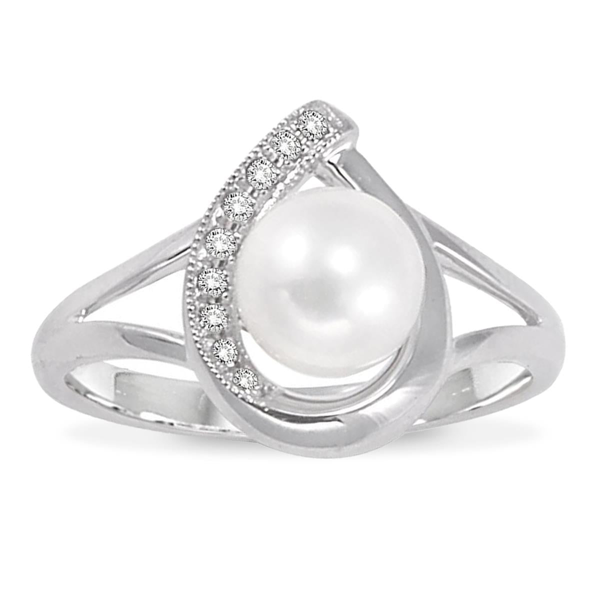 Jilco Inc Diamond & Pearl Ring 6