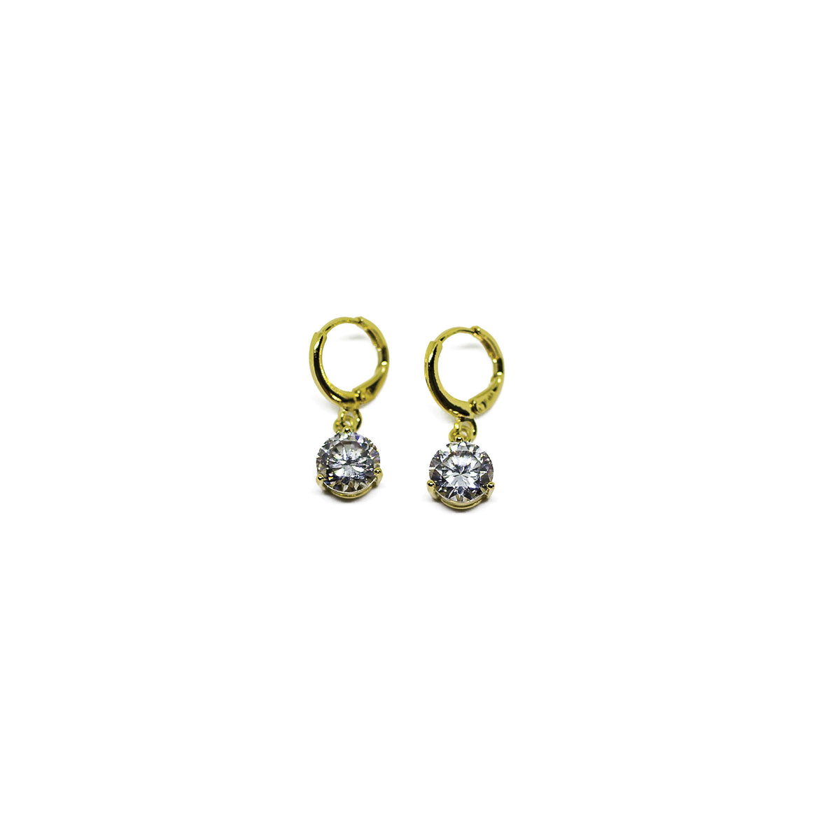 Completely Bella Gold Tone Cocktail Drop Earrings in Clear