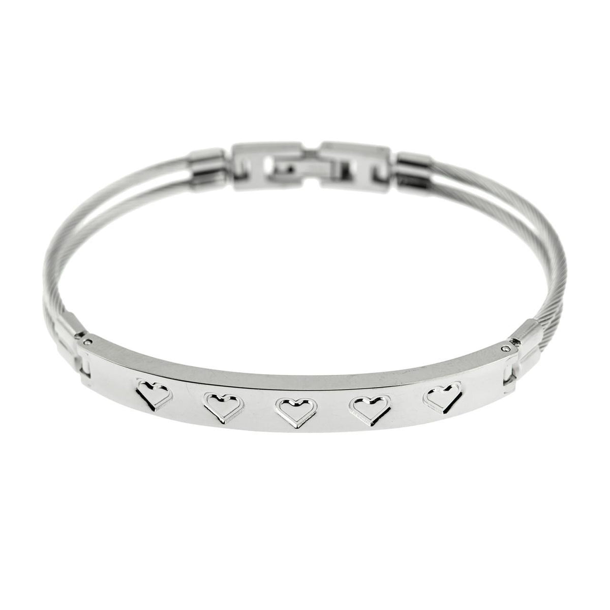 Joyful Sentiments Etched Heart Bracelet