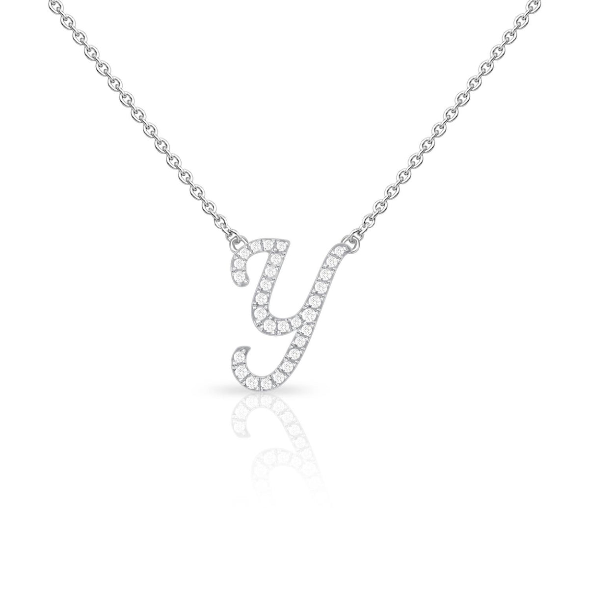 Infinity Luxe Jewelry Collection Diamond Cursive Initial W/Chain