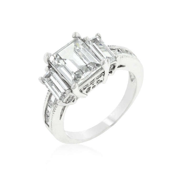 Completely Bella Emerald Cut Three-Stone Engagement Ring(9)