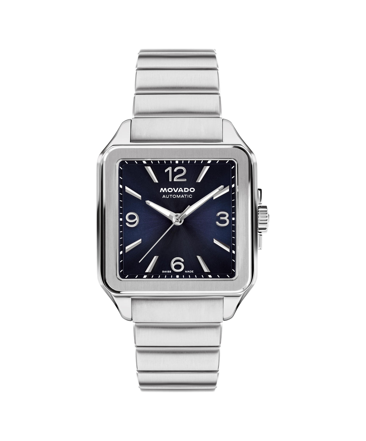 Movado Automatics Heritage 1917 Automatic Gents. Stainless Steel Case & Bracelet. Vintage blue sunburst Dial.