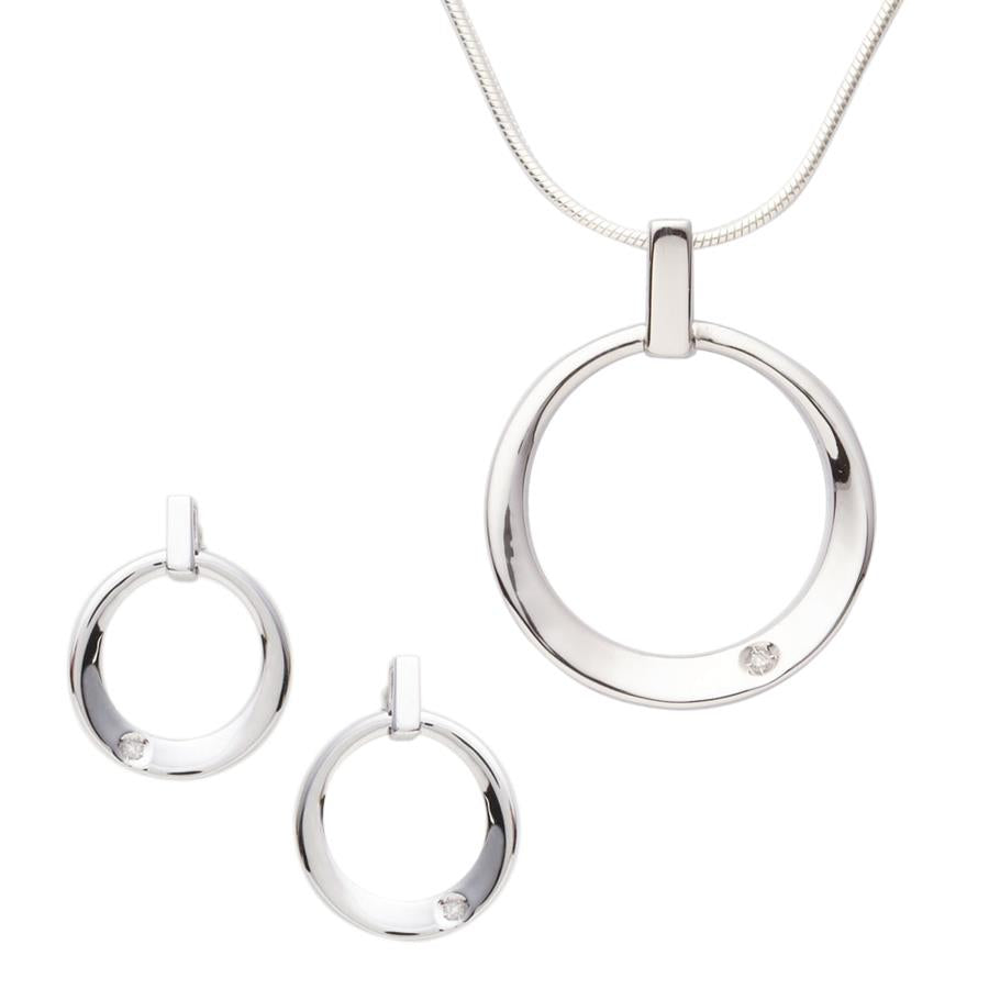 Jilco Inc Diamond Earring & Necklace Set