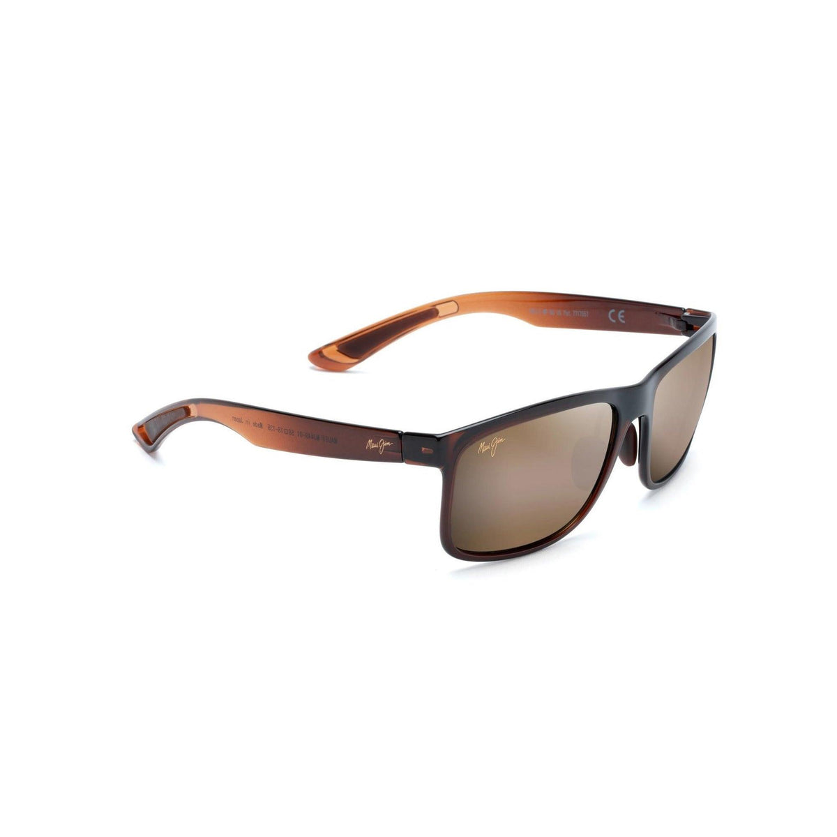 Maui Jim Huelo Polarized Sunglasses Translucent Rootbeer Frame HCL Bronze Lens