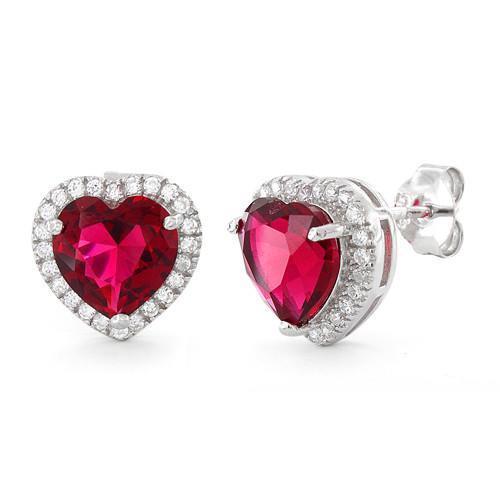 Completely Bella Ruby Red Heart Earrings