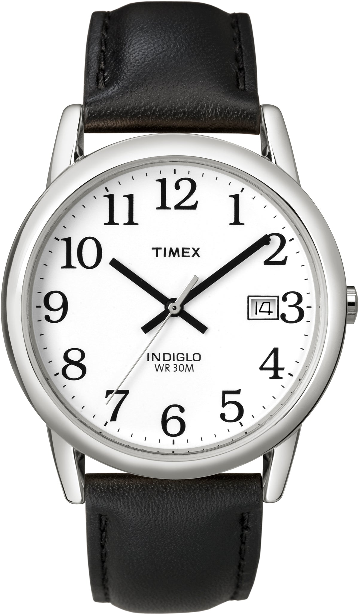 Timex Men's Easy Reader Black Leather Strap Watch