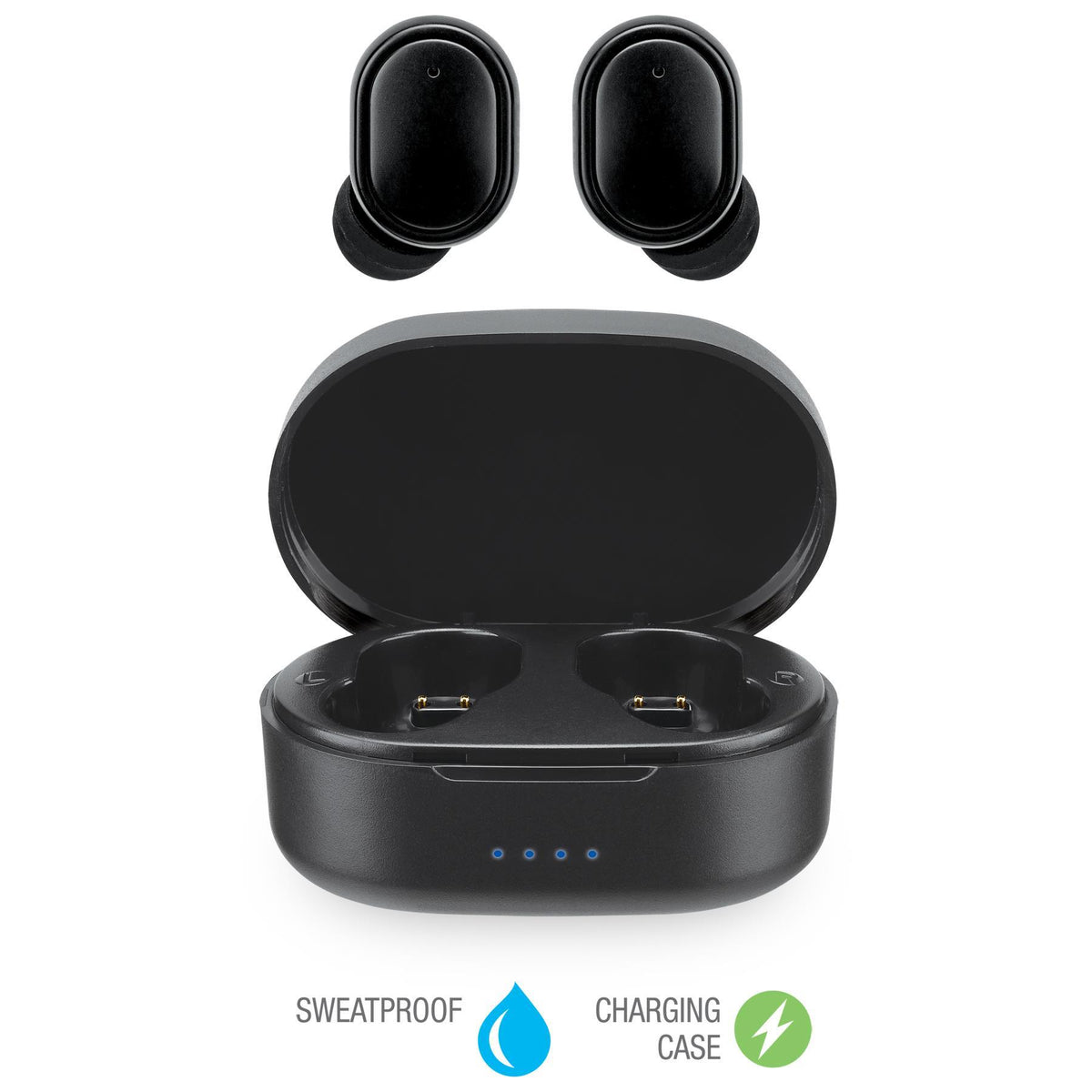 GPX Truly Wireless Sweatproof Earbuds with Charging Case