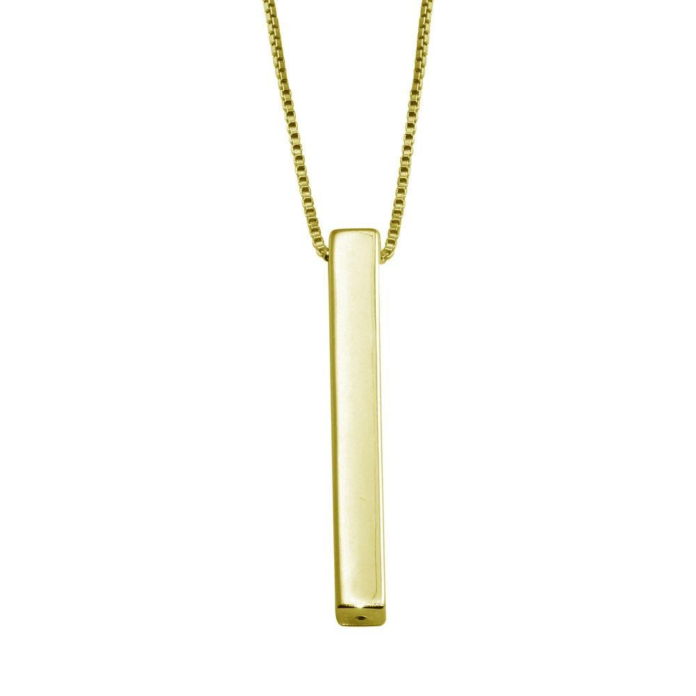PARIKHS Gold Plated Drop Down Bar Necklace in 925 Sterling Silver