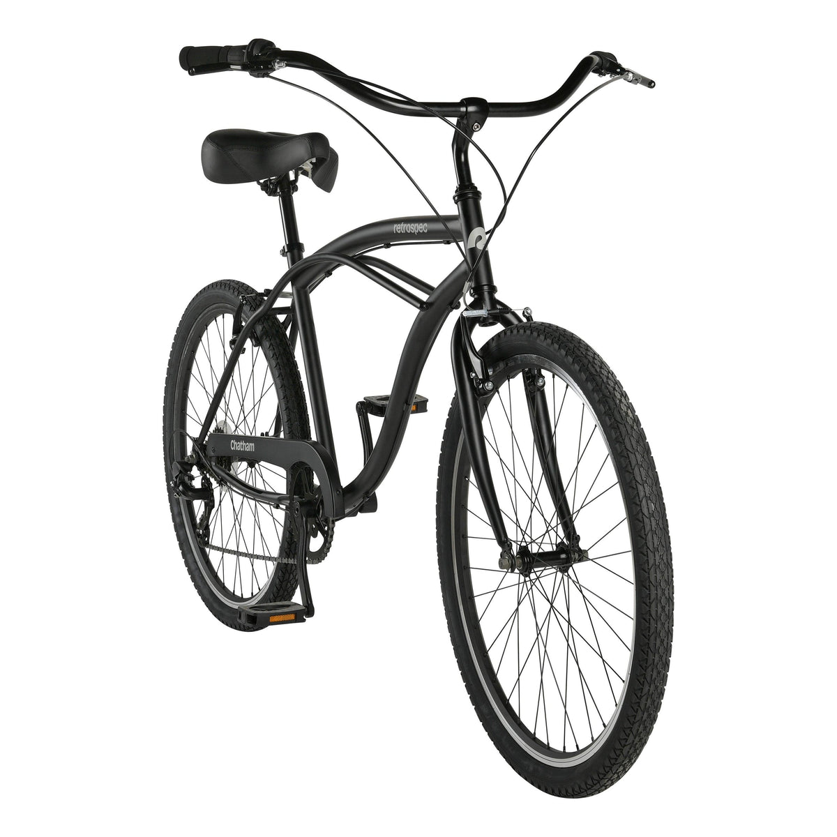 Retrospec Chatham Beach Cruiser Bike - 7 Speed Matte Black