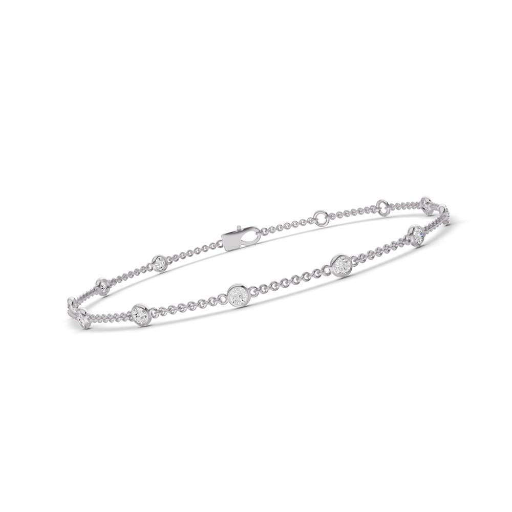 Prestige Boutique Diamonds Bezel Lab Diamond Station Bracelet Size 7"