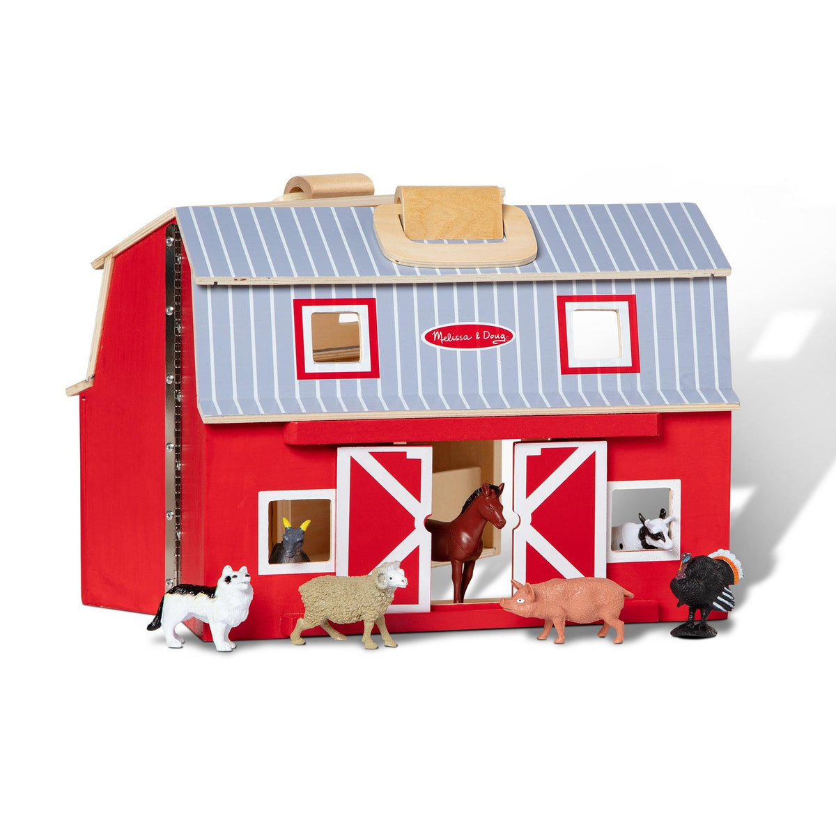 Melissa & Doug Fold and Go Barn w/ 7 Farm Animals Ages 3+Years