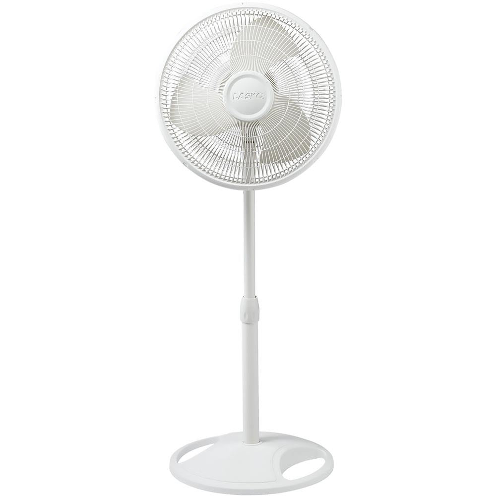 Lasko 16 In. Oscillating Stand Fan, White