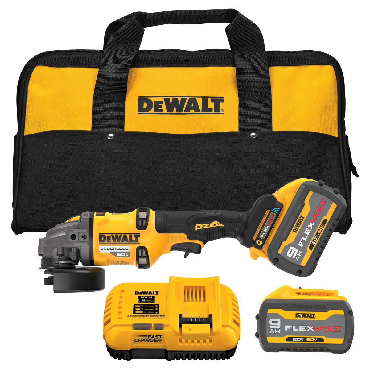 DeWalt 60V MAX 4.5"-6" Side Handle Detect Grinder Kit