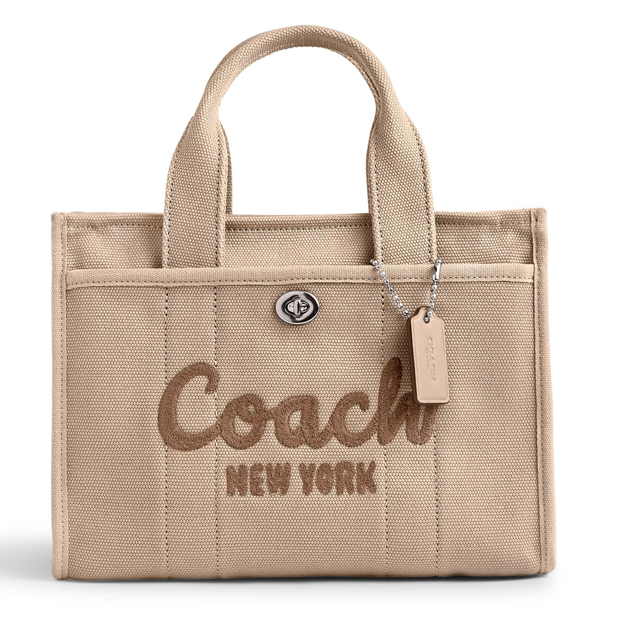 COACH Canvas Cargo Tote 26 Natural/Silver