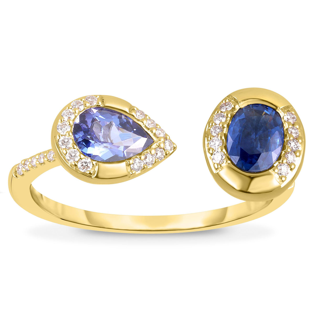 Jilco Inc Tanzanite & Blue Sapphire Toi Et Moi Ring 6