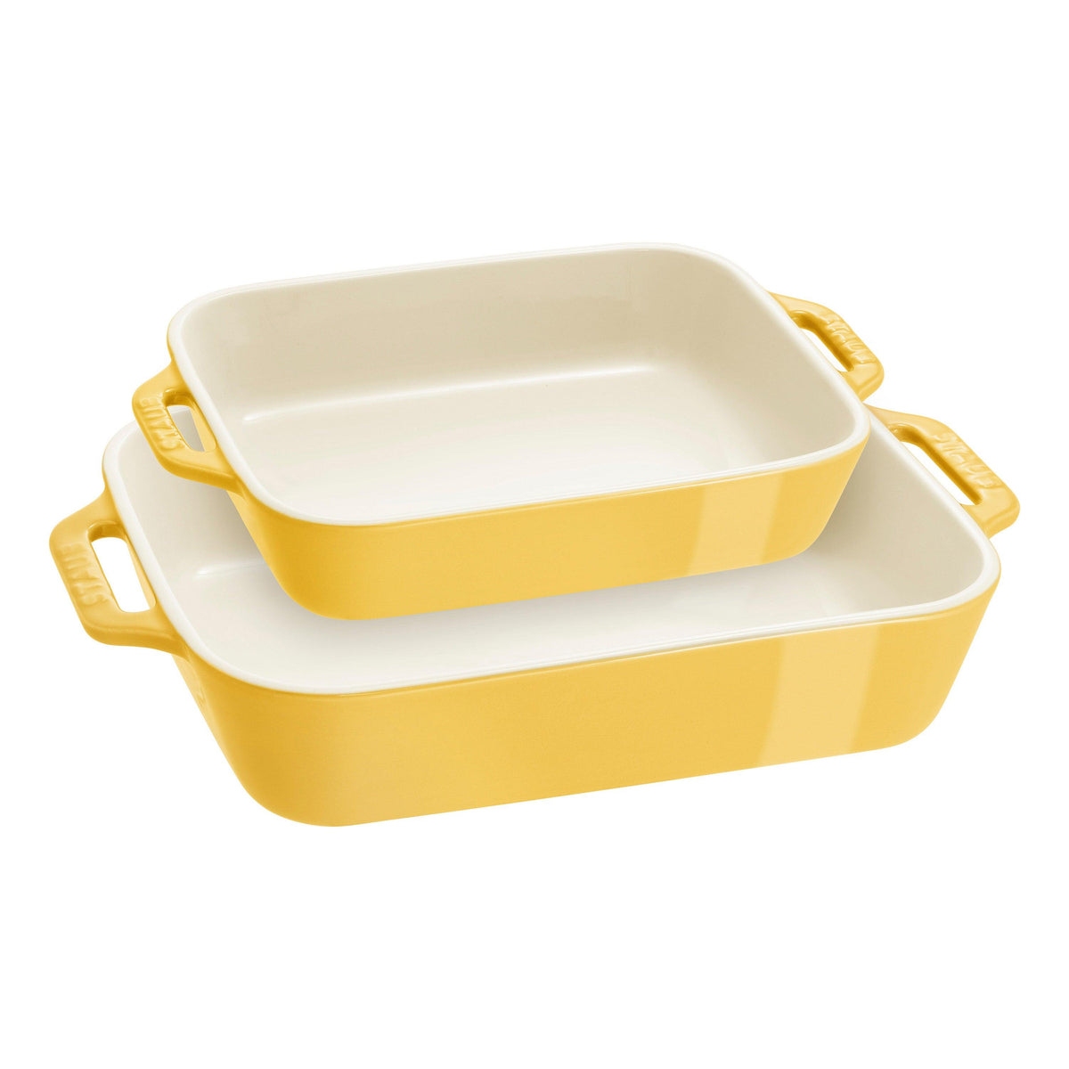 Staub 2pc Ceramic Rectangular Baking Dish Set Citron