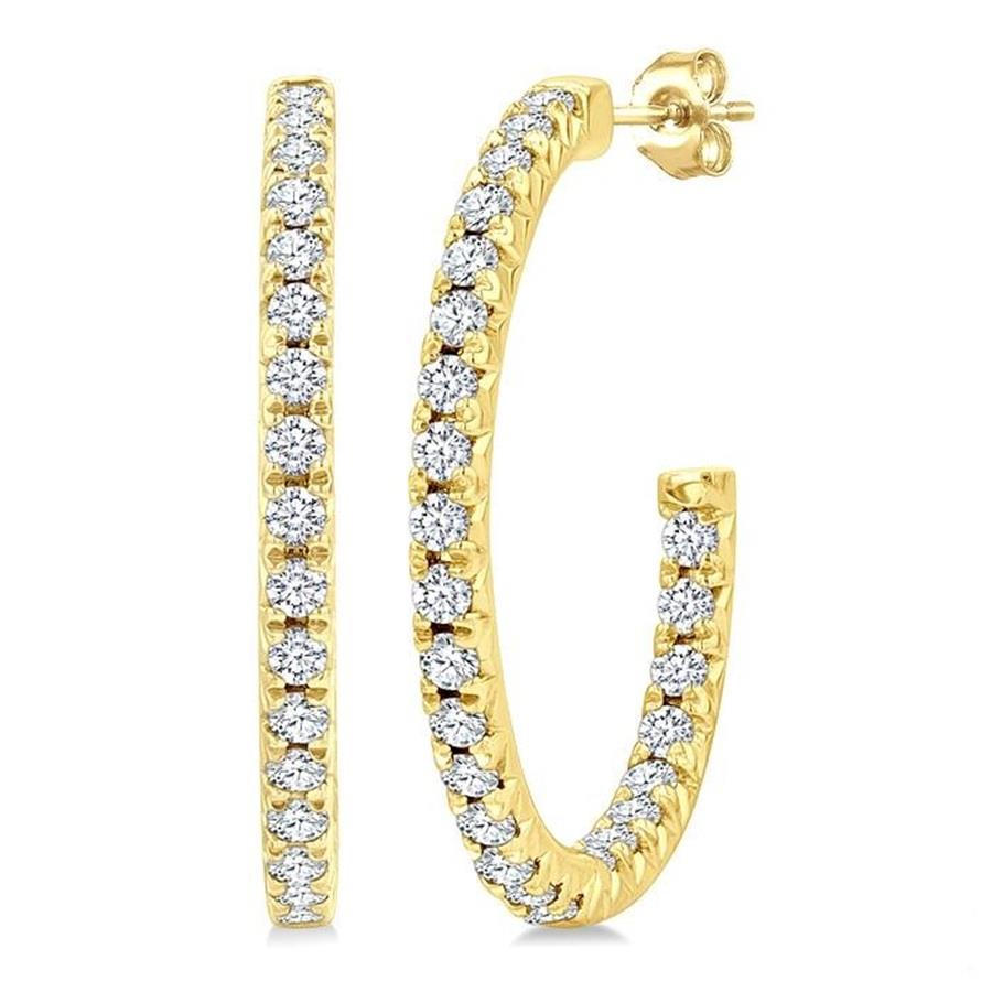 Jilco Inc Inside Out Diamond Hoops