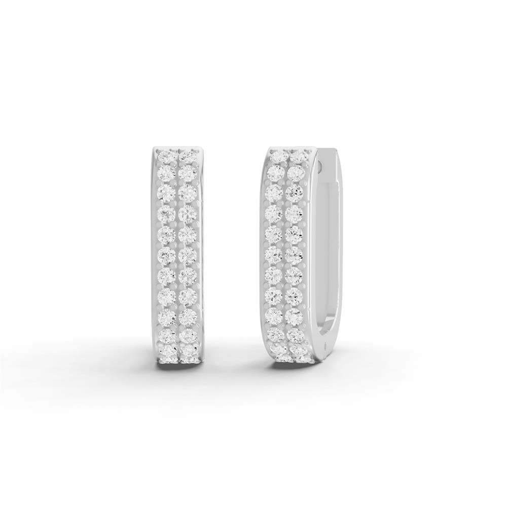 Prestige Boutique Diamonds Oval Lab Diamond Huggies Hoop Earrings Size 0.25 CTW