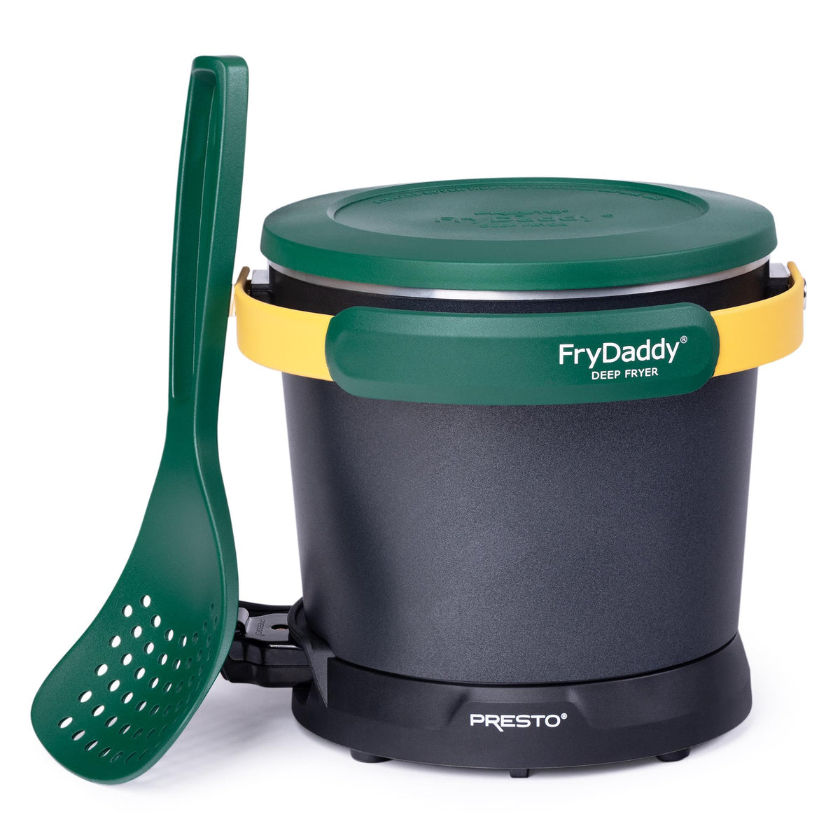 Presto FryDaddy electric deep fryer, green/gold
