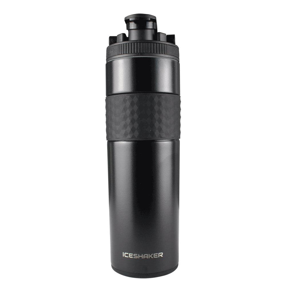 IceShaker 20oz Skinny Shaker Bottle - Shaker lid with handle & agitator