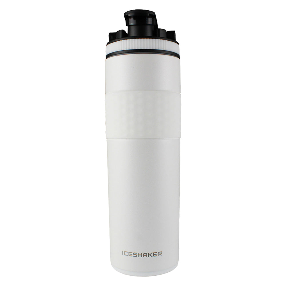 IceShaker 20oz Skinny Shaker Bottle - Shaker lid with handle & agitator
